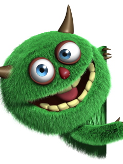 Screenshot №1 pro téma Fluffy Green Monster 240x320
