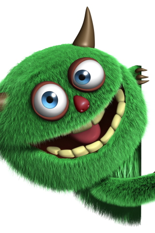 Fondo de pantalla Fluffy Green Monster 320x480