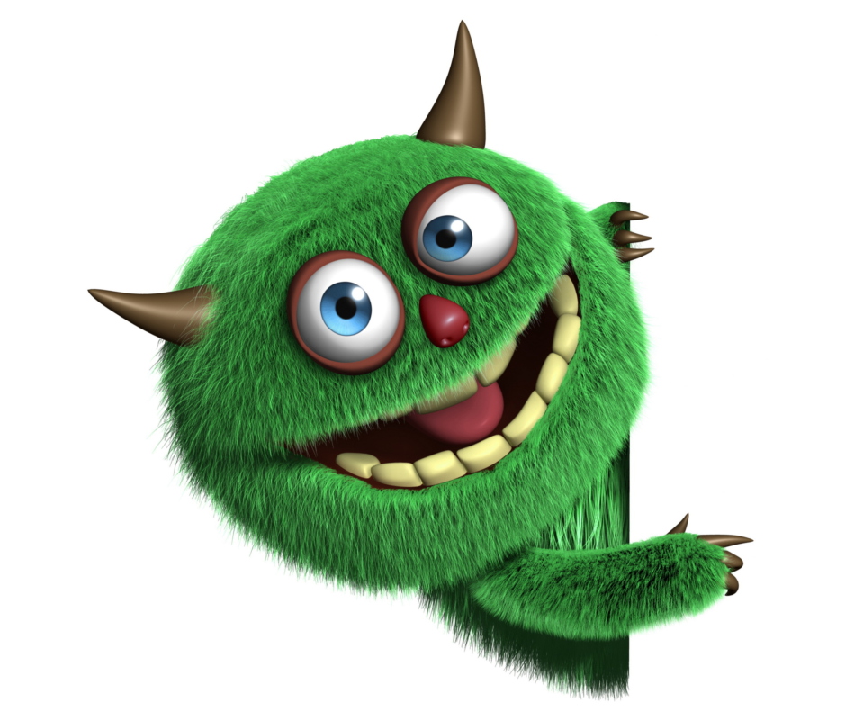 Fondo de pantalla Fluffy Green Monster 960x800