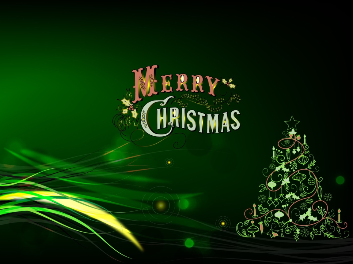 Fondo de pantalla Green Merry Christmas 1152x864