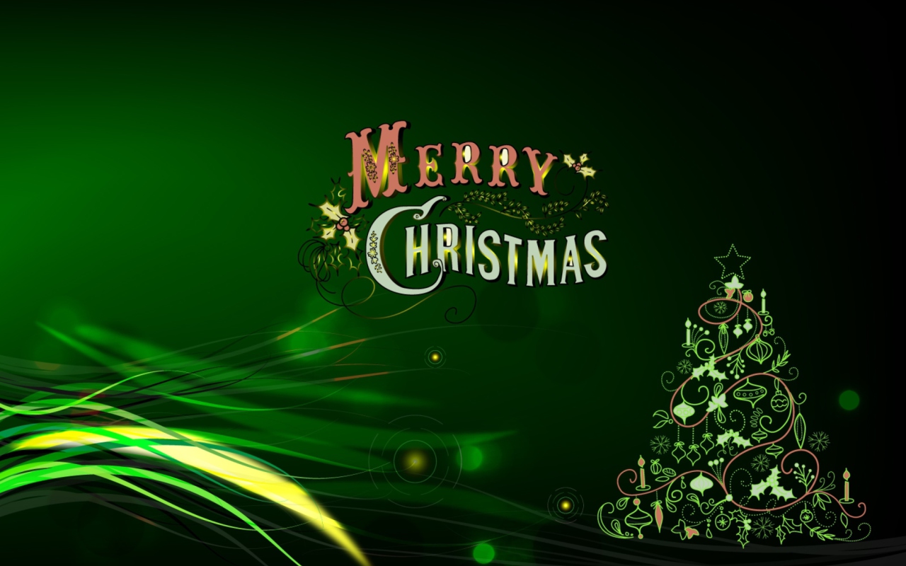 Green Merry Christmas wallpaper 1280x800