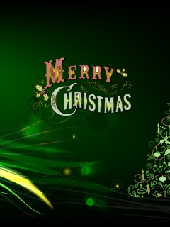Sfondi Green Merry Christmas 240x320