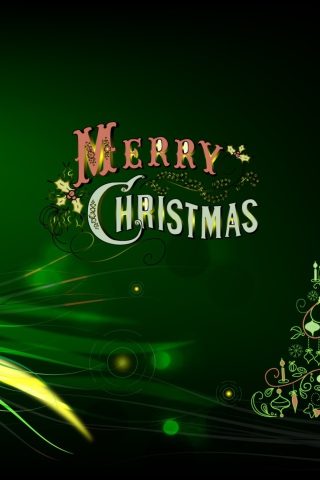 Green Merry Christmas wallpaper 320x480