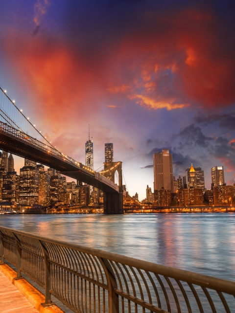 Fondo de pantalla NYC - Brooklyn Bridge 480x640