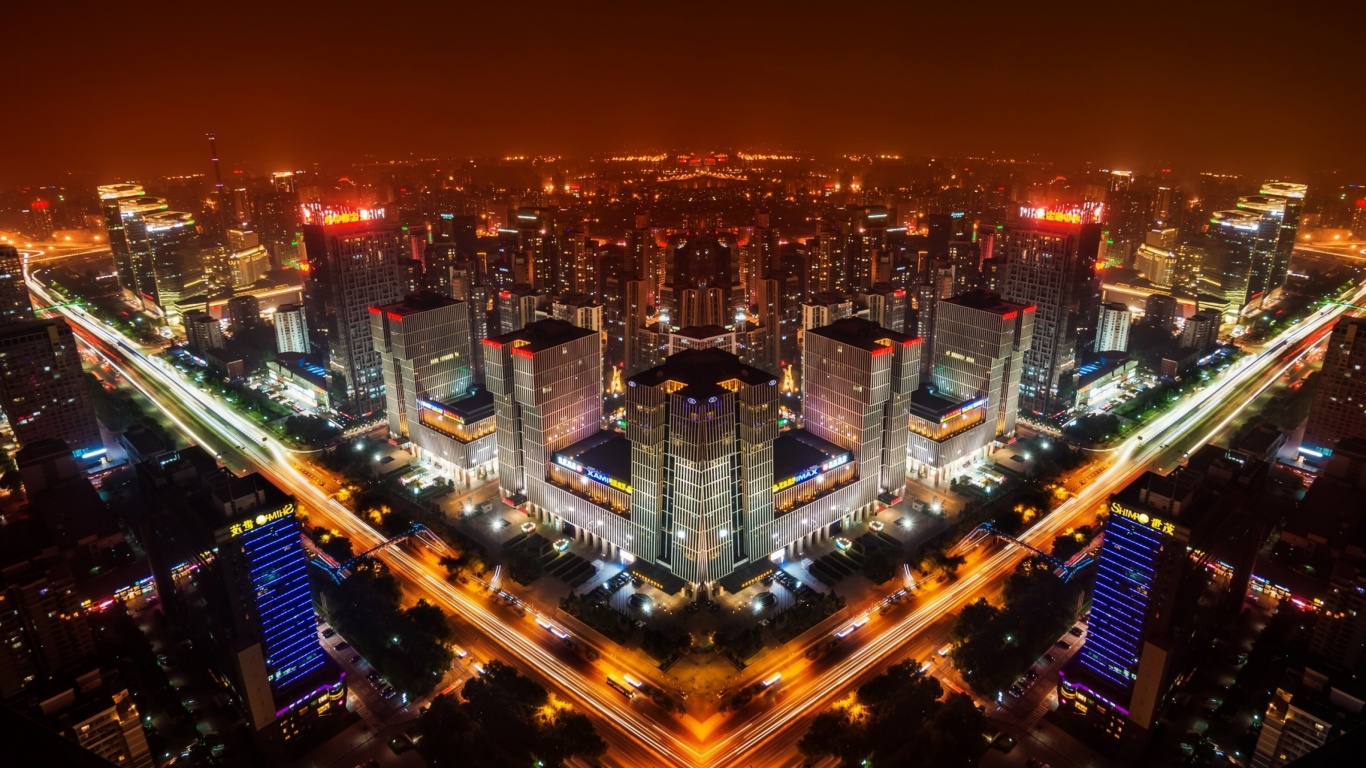 Beijing Panorama In China wallpaper 1366x768