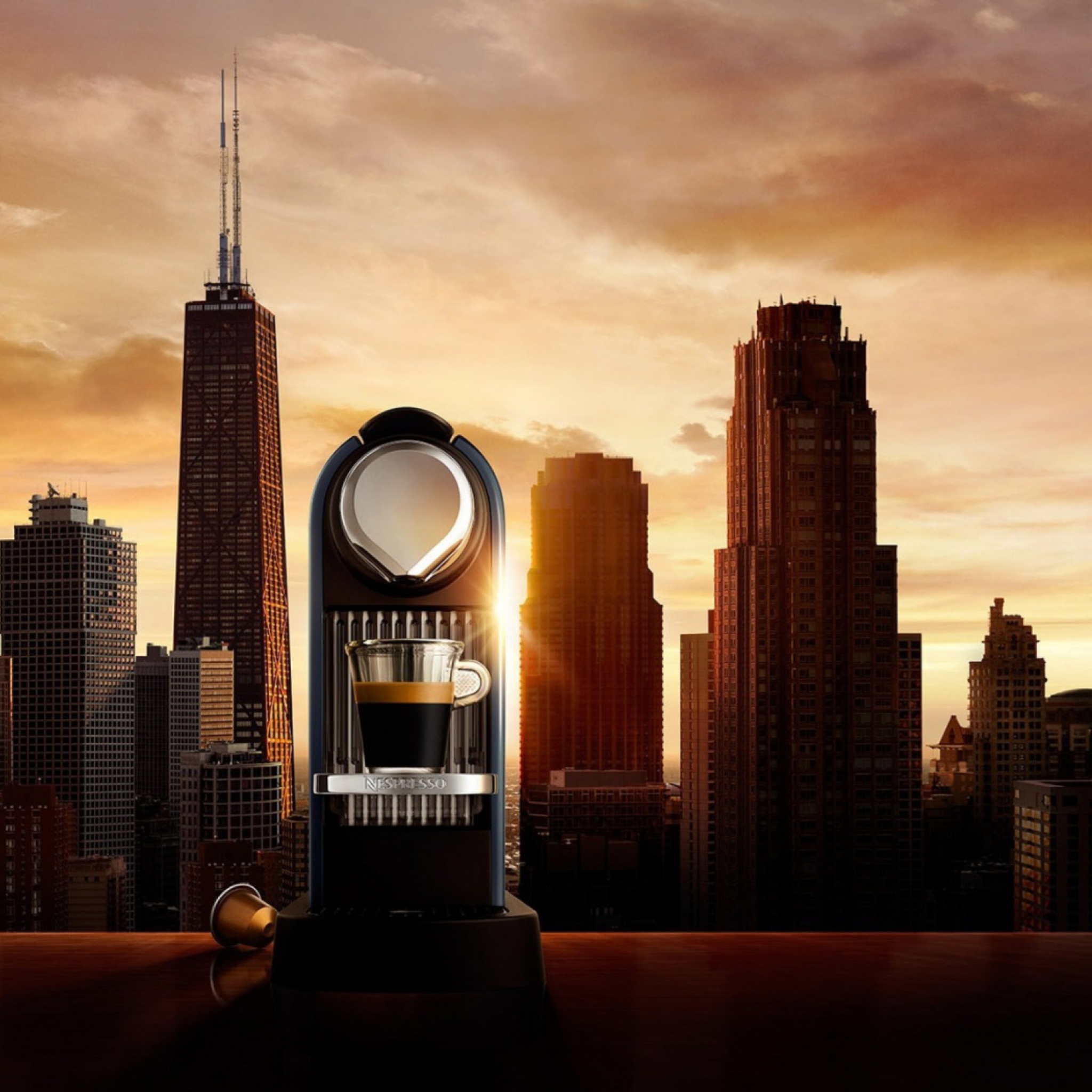 Обои Nespresso Morning Coffee In Chicago 2048x2048