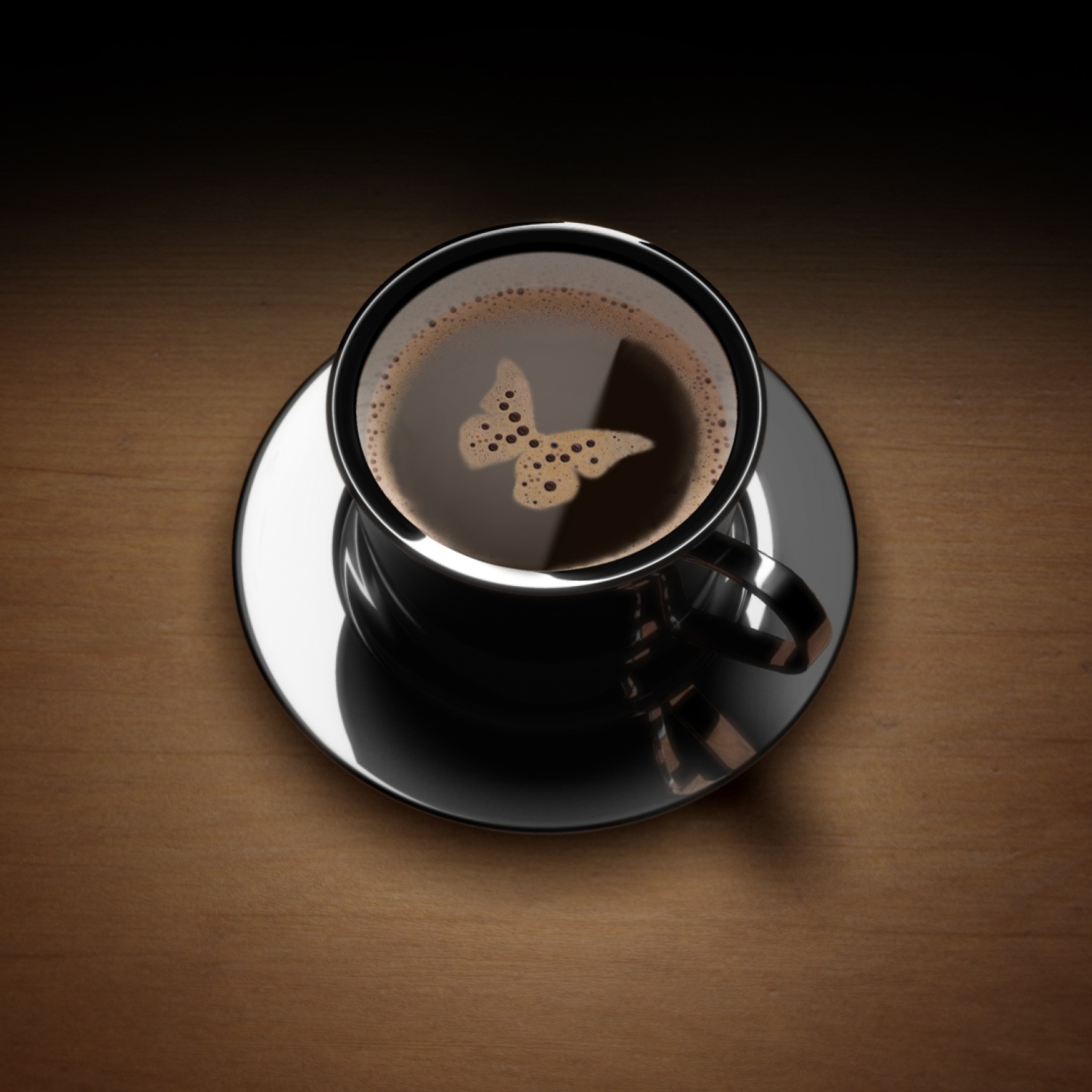 Fondo de pantalla Butterfly Coffee 2048x2048