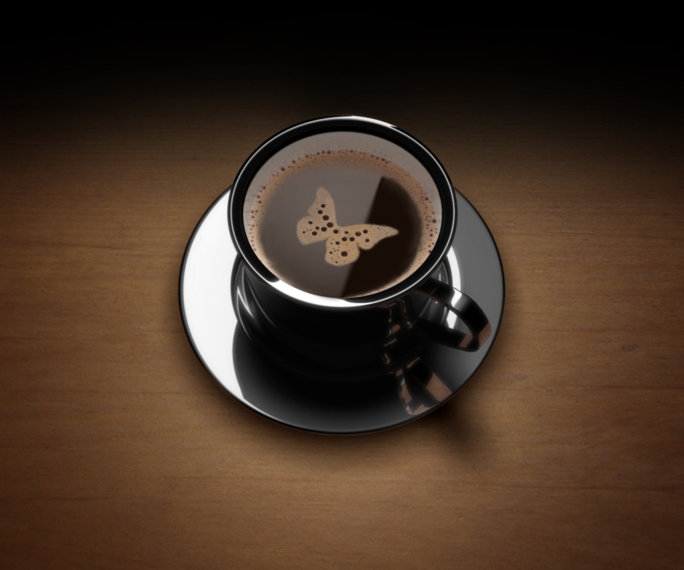 Das Butterfly Coffee Wallpaper 960x800