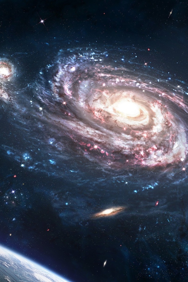 Nebula And Planets wallpaper 640x960