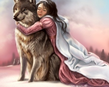 Das Princess And Wolf Wallpaper 220x176