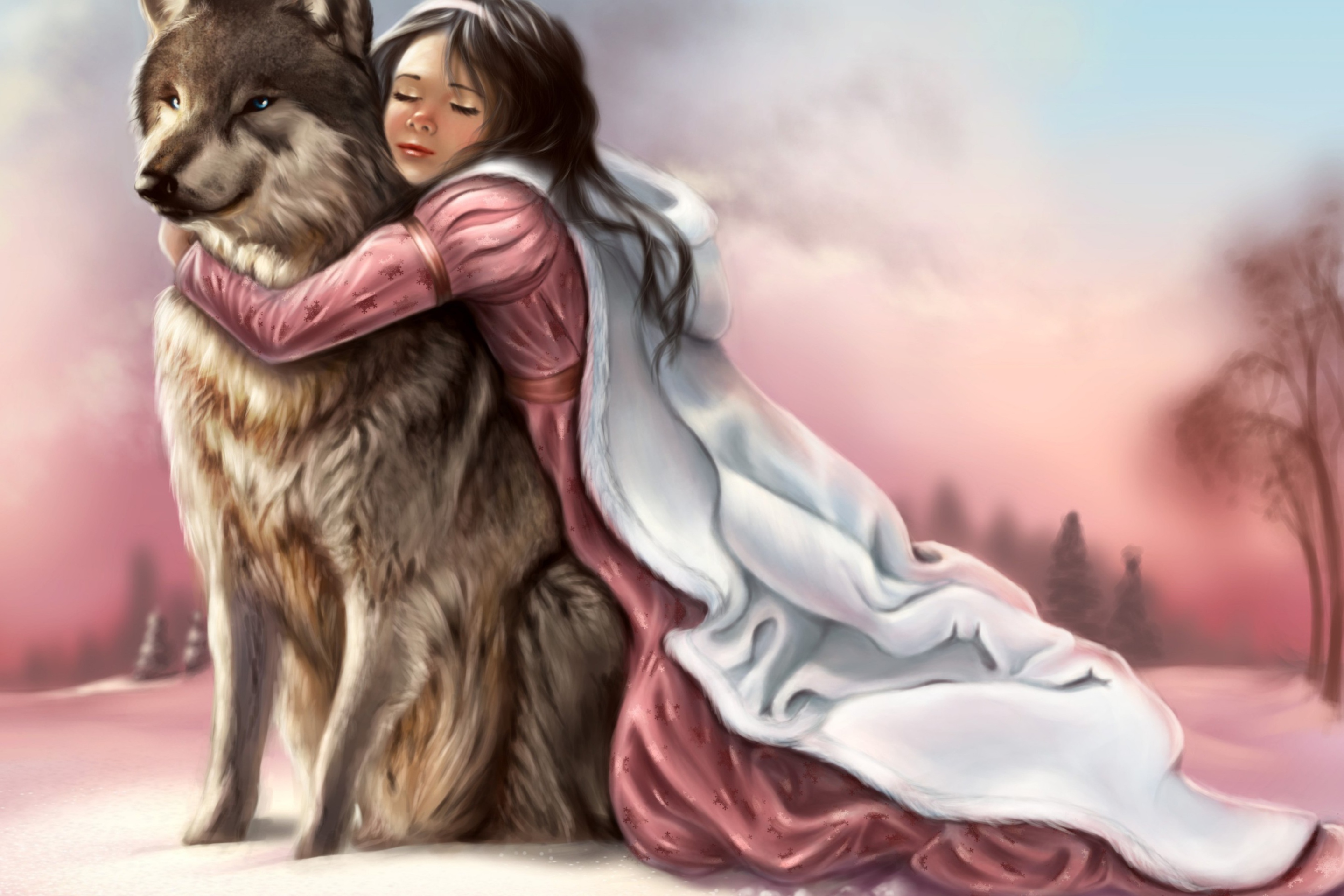 Fondo de pantalla Princess And Wolf 2880x1920