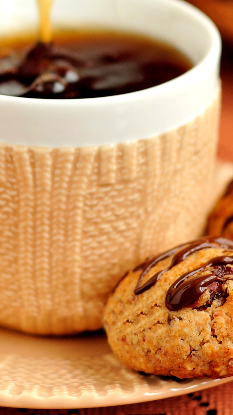 Sfondi Dessert cookies with coffee 750x1334