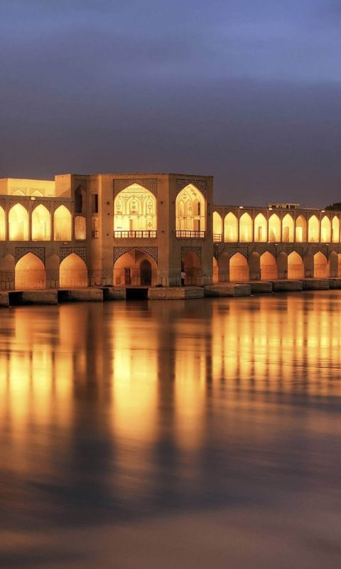 Sfondi Khaju Bridge - Iran 480x800