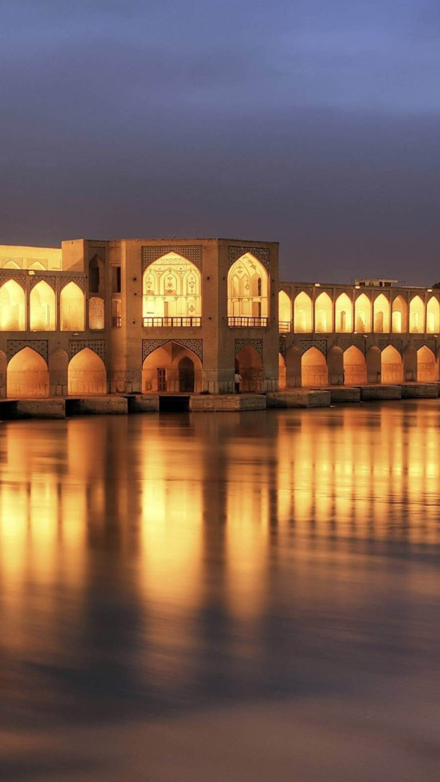 Khaju Bridge - Iran wallpaper 640x1136