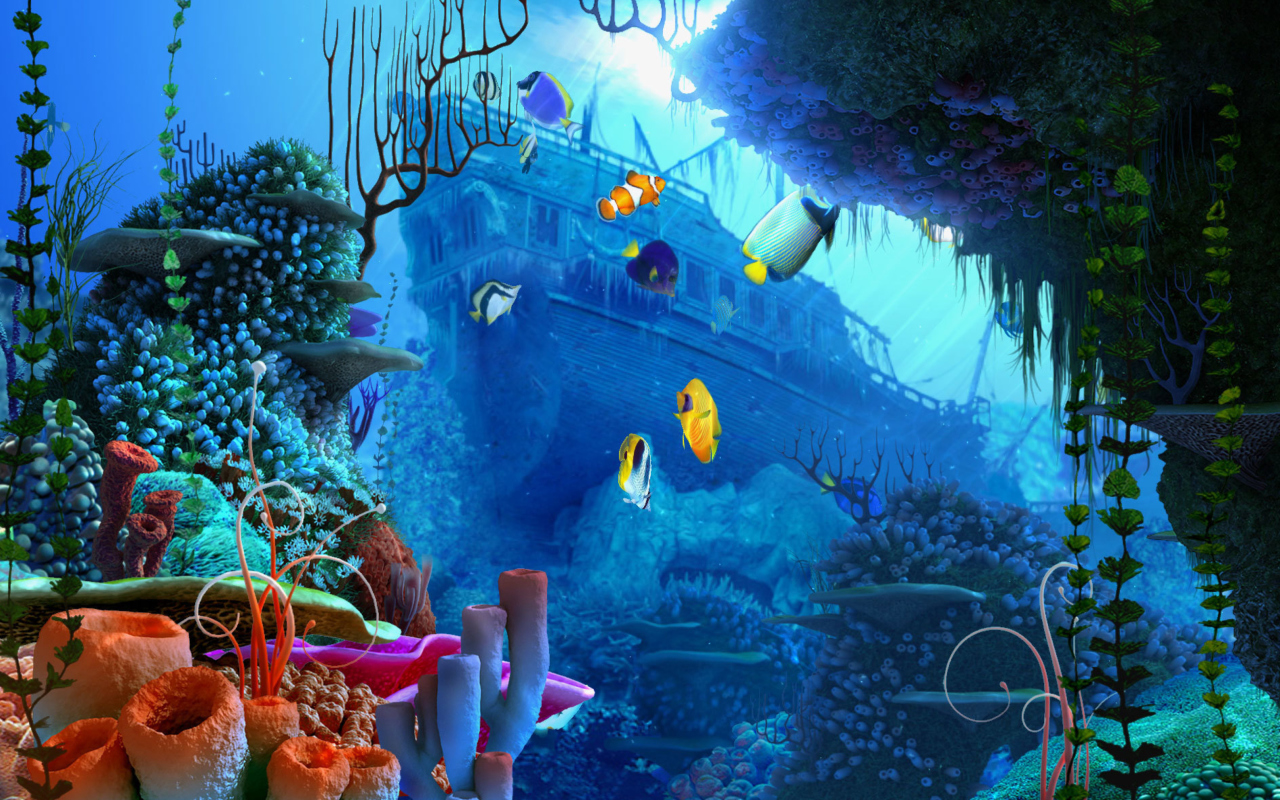 Fondo de pantalla Aquarium Coral 1280x800