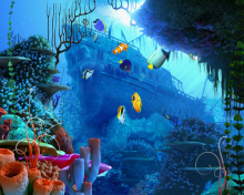 Das Aquarium Coral Wallpaper 220x176