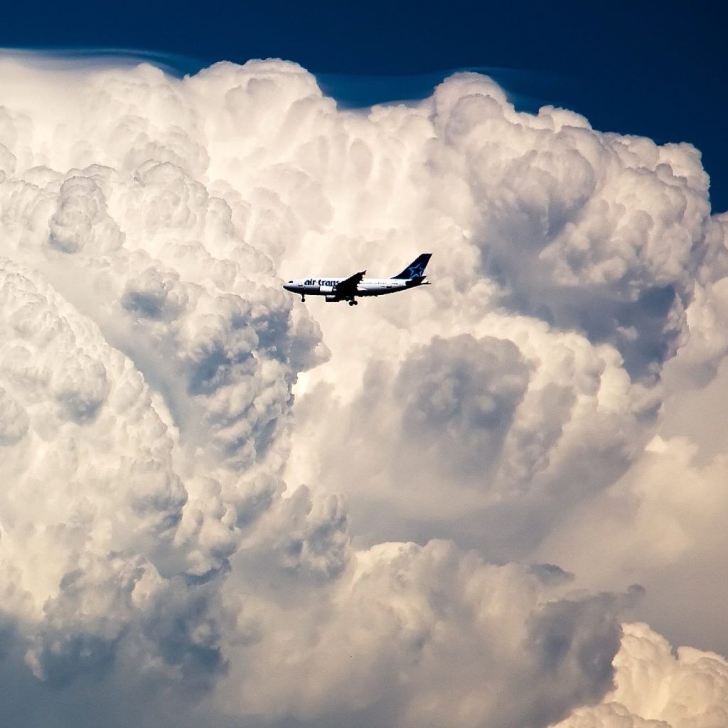 Das Plane In The Clouds Wallpaper 1024x1024