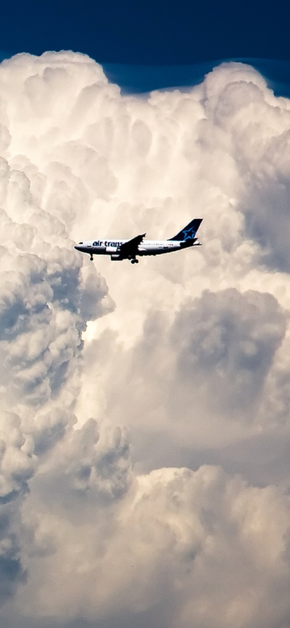 Plane In The Clouds wallpaper 1170x2532