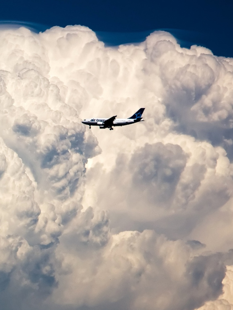 Plane In The Clouds wallpaper 480x640