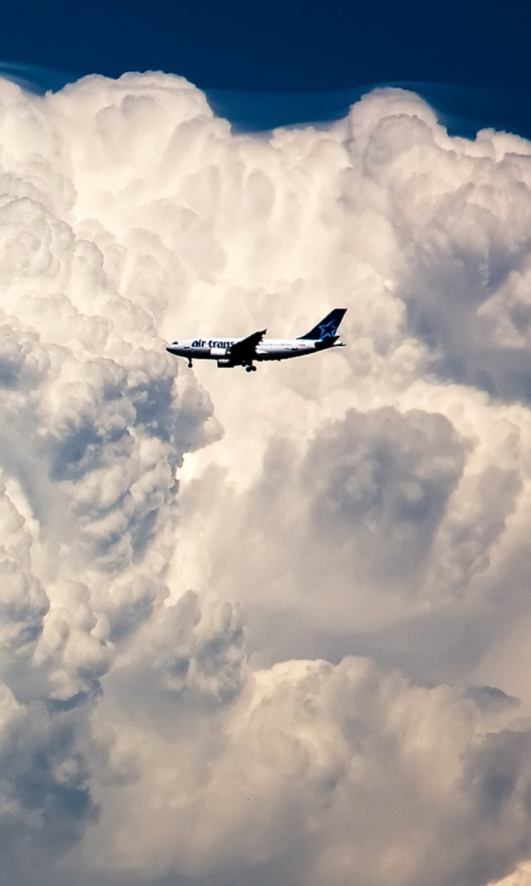 Sfondi Plane In The Clouds 768x1280