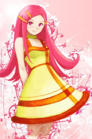 Das Girl With Pink Hair Wallpaper 320x480