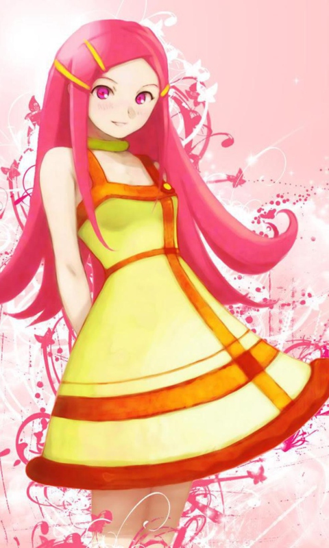 Das Girl With Pink Hair Wallpaper 480x800