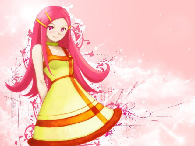 Das Girl With Pink Hair Wallpaper 640x480
