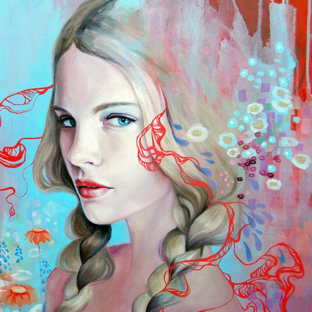Girl Face Artistic Painting wallpaper 1024x1024