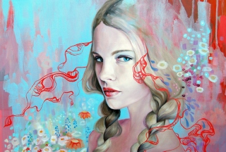 Girl Face Artistic Painting - Obrázkek zdarma pro Widescreen Desktop PC 1600x900