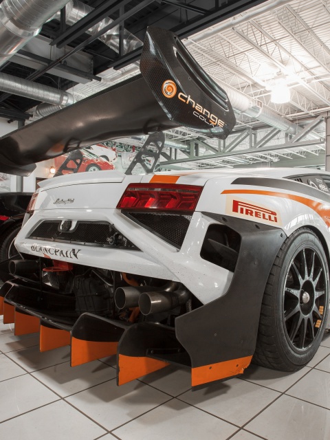 Lamborghini in Garage wallpaper 480x640