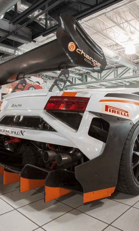 Lamborghini in Garage wallpaper 480x800