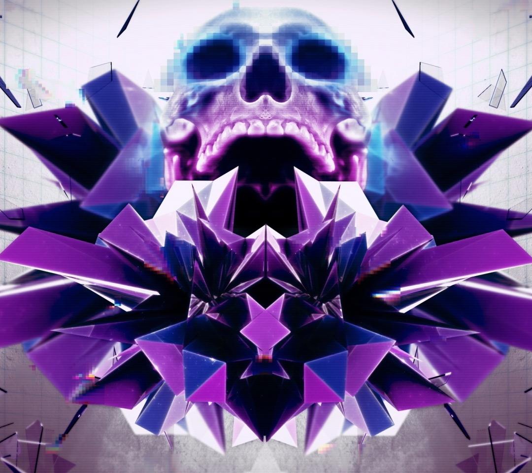 Fondo de pantalla Abstract framed Skull 1080x960