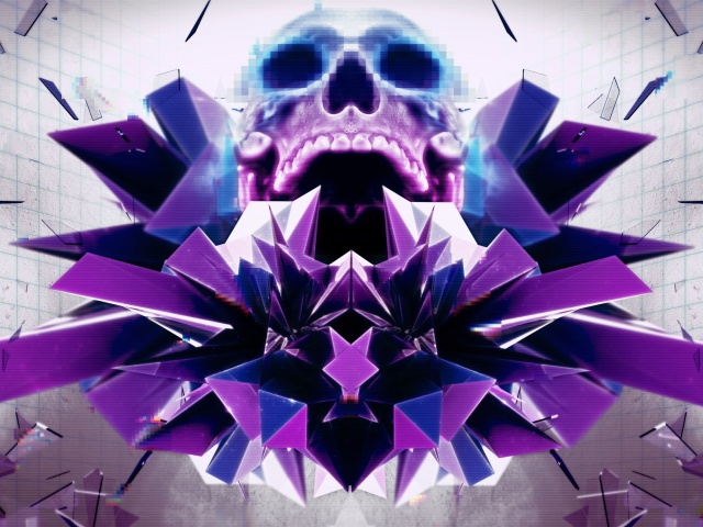 Обои Abstract framed Skull 640x480