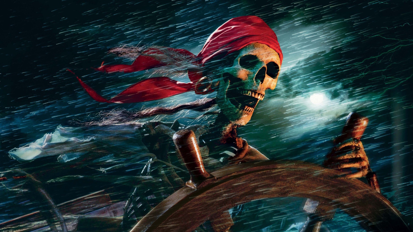 Screenshot №1 pro téma Sea Pirate Skull 1366x768