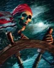 Das Sea Pirate Skull Wallpaper 176x220
