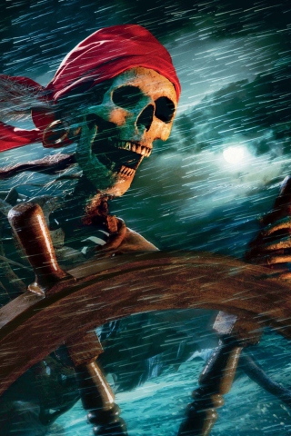 Das Sea Pirate Skull Wallpaper 320x480