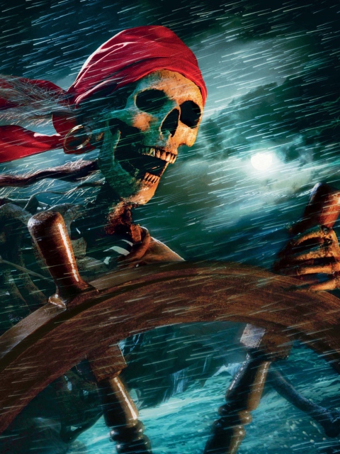 Das Sea Pirate Skull Wallpaper 480x640