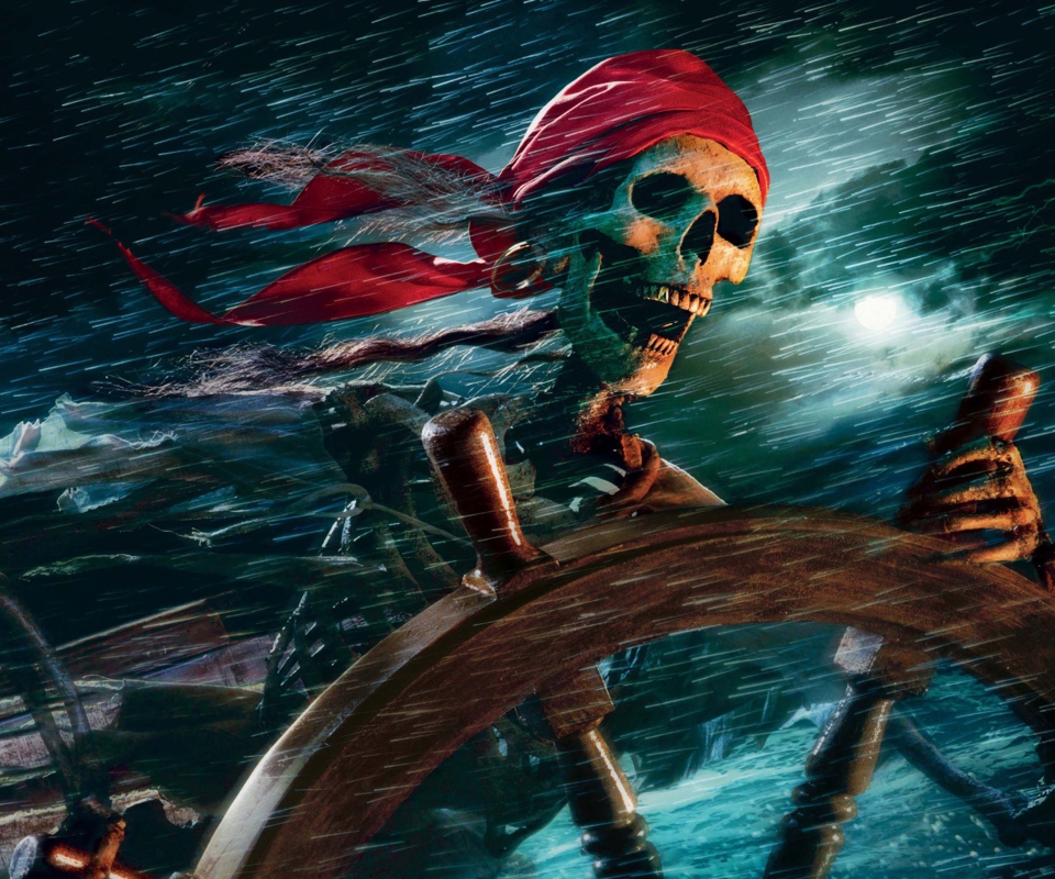 Das Sea Pirate Skull Wallpaper 960x800