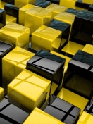 Fondo de pantalla Yellow - Black Cubes 132x176