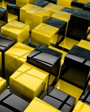 Fondo de pantalla Yellow - Black Cubes 176x220