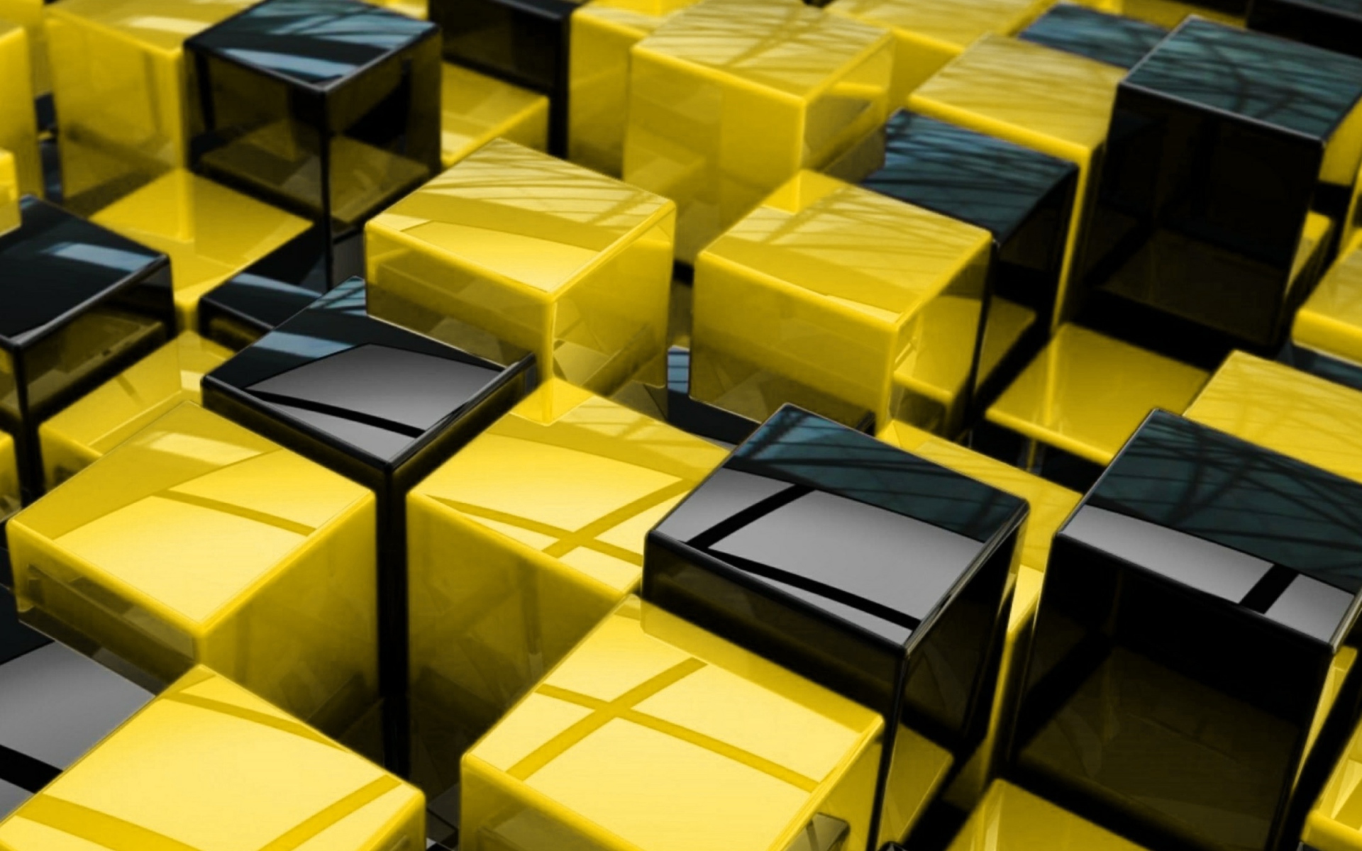 Sfondi Yellow - Black Cubes 1920x1200