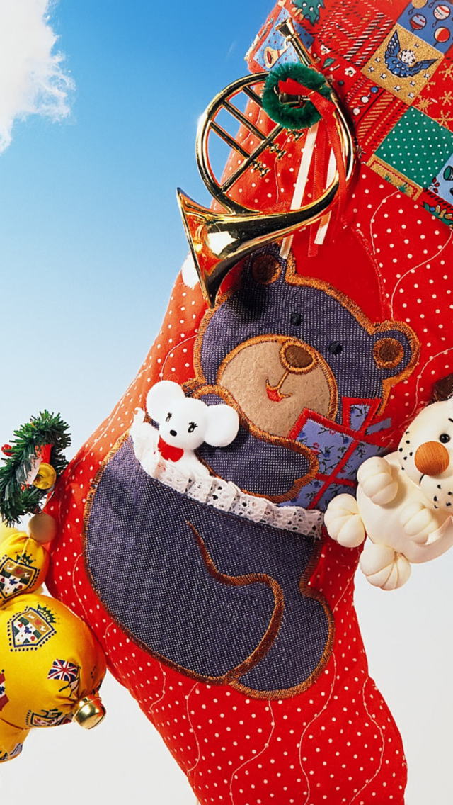Das Christmas Gift Socks Wallpaper 640x1136