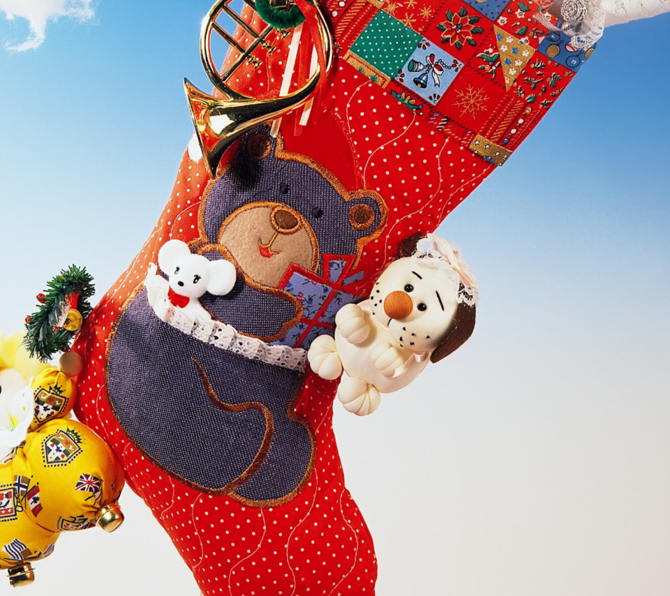Das Christmas Gift Socks Wallpaper 960x854