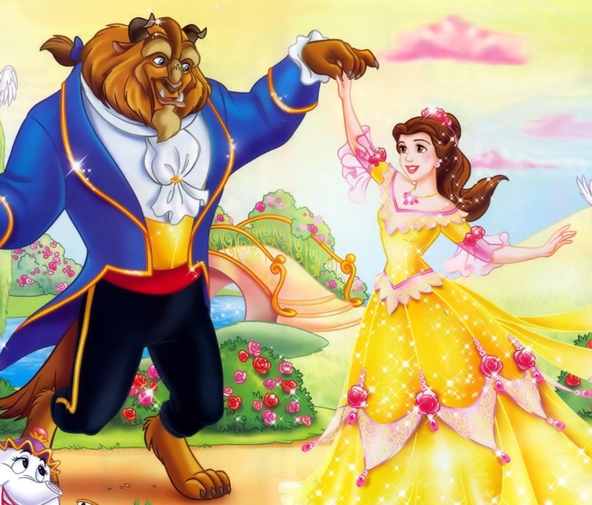Das Beauty and the Beast Disney Cartoon Wallpaper 1200x1024