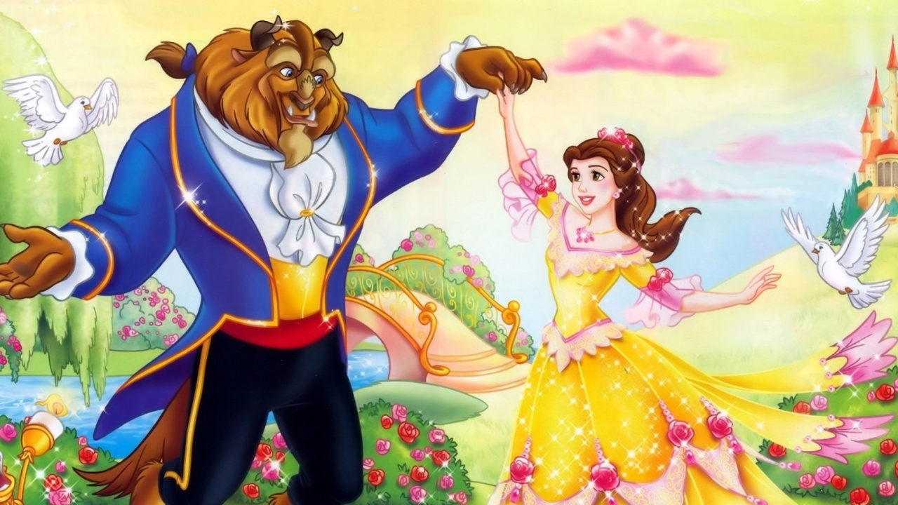 Sfondi Beauty and the Beast Disney Cartoon 1280x720