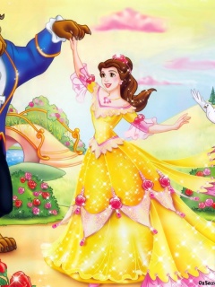 Fondo de pantalla Beauty and the Beast Disney Cartoon 240x320