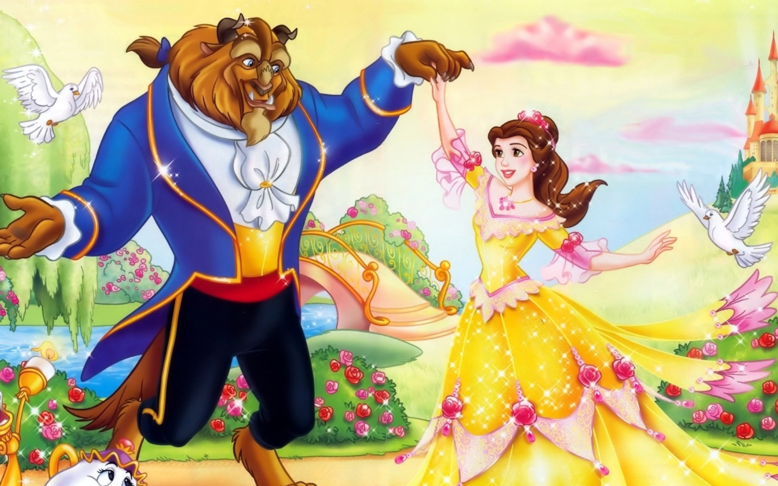 Обои Beauty and the Beast Disney Cartoon 2560x1600