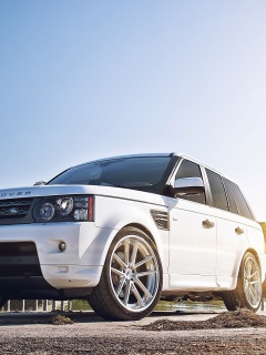 Fondo de pantalla White Land Rover Range Rover 240x320