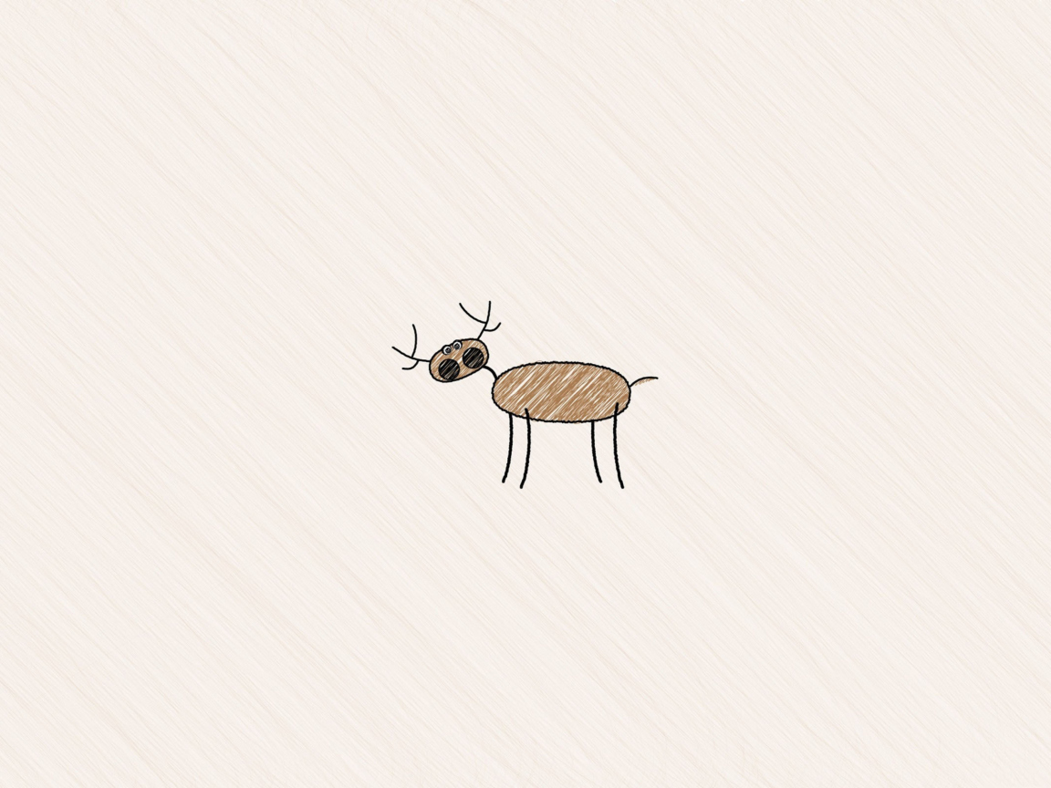 Das Funny Deer Drawing Wallpaper 1152x864