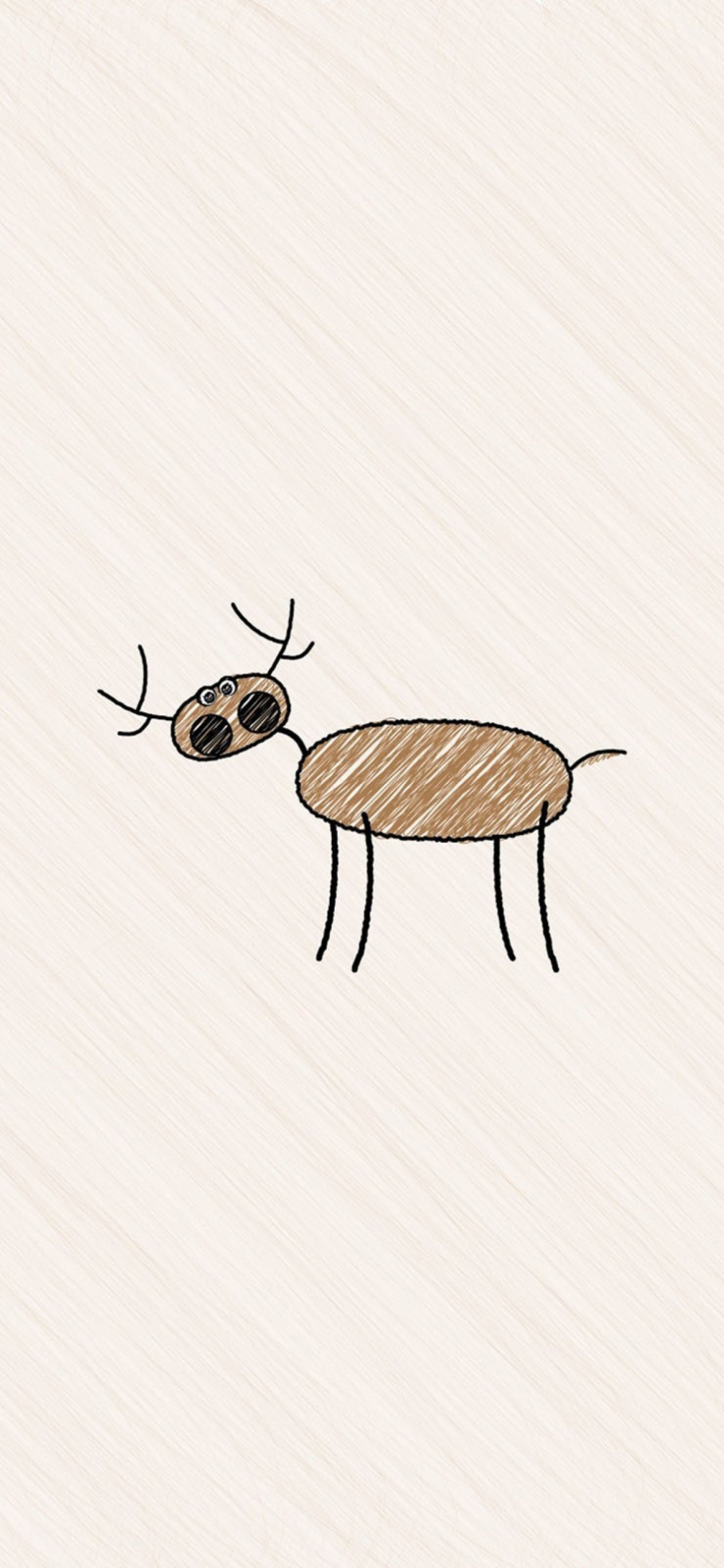 Обои Funny Deer Drawing 1170x2532